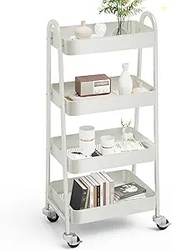OLIXIS 4 Tier Utility Rolling Cart, 4-Tier 