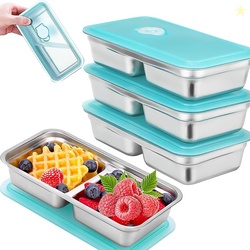 WANDAQUEEN 4 PACK STAINLESS STEEL SNACK CONTAINERS