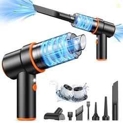 KMM Handheld Car Vacuum Cleaner, 11000PA Vacuum Cleaner & Air Duster, 120W High Power Vacuum Portable Cordless, Hand Held Vacuum Rechargeable with Multi-Nozzles & LED Light for Home, Car, Office