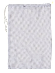 Champion Sports Mesh Sports Equipment Bag- White, 24" x 48"- Multipurpose, Nylon Drawstring Bag w/Lock and ID Tag, for Sports Equipment, Balls, Swimming Gear - Breathable Stuff Sack