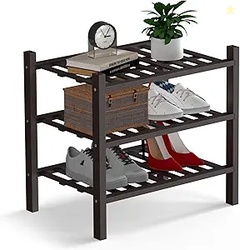 Haddockway Small 3 Tier Bamboo Shoe Rack 