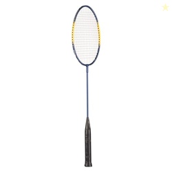 Champion Sports 26" Single Shaft Badminton Racket with Braided Nylon Strings (Single Racket) - Blue/Yellow - for All Skill Levels