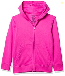 IZOD Big Boys Sensory-Friendly Soft Full-Zip Hoodie Sweatshirt, Rose, 10-12