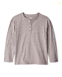 OshKosh Boys Long Sleeve Henley, Brown, 8