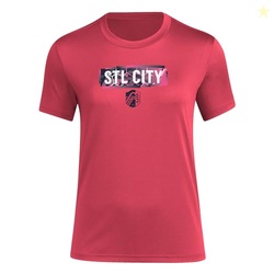 adidas Women's St. Louis City SC Local Pop Short Sleeve Pre-game T-shirt, Power Pink, XX-Large