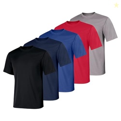 Hanes Men's Cool DRI Performance T-Shirt, Moisture-Wicking Short Sleeve Tee, 40+ UPF Protection, 2, Black/Navy/Grey/Royal/RED-5 Pack, Small