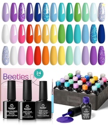 Beetles Christmas Gel Nail Polish Set, 24 Pcs 