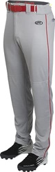 Rawlings | LAUNCH SERIES Full Length Baseball Pants | Youth Small | Grey/Red