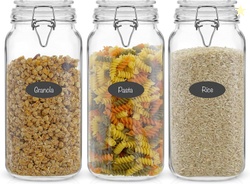 Airtight Glass Jars with Lids Set of 3