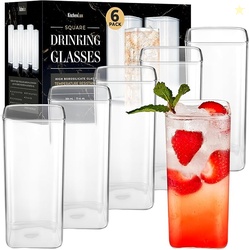 KITCHEN LUX SQUARE DRINKING GLASSES SET OF 6 