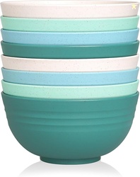 GENLGE 26 OZ WHEAT STRAW REUSABLE CEREAL BOWLS SET OF 8