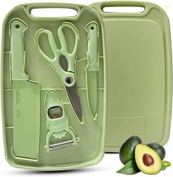 WEISHEHUG CUTTING BOARD AND KNIFE SET, 5 PCS