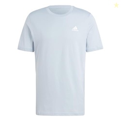 ADIDAS MENS ESSENTIALS SINGLE JERSEY EMBROIDERED SMALL LOGO T-SHIRT, WONDER BLUE, XX-SMALL, SHORT