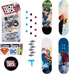 TECH DECK, Ultra DLX Fingerboard 4-Pack, DC Superman Skateboards, Collectible and Customizable Mini Skateboards, Kids Toys for Ages 6 and up