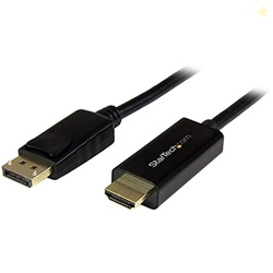 STARTECH.COM 10FT (3M) DISPLAYPORT TO HDMI CABLE - 4K 30HZ - DISPLAYPORT TO HDMI ADAPTER CABLE - DP 1.2 TO HDMI MONITOR CABLE CONVERTER - LATCHING DP CONNECTOR - PASSIVE DP TO HDMI CORD (DP2HDMM3MB)
