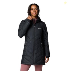 Columbia Womens Heavenly Long Hooded Puffer Jacket, Black, X-Small