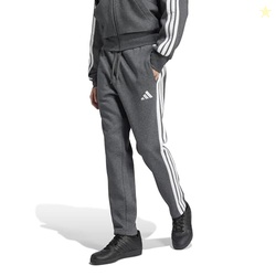 Adidas Mens Essentials 3-Stripes Fleece Sportswear Pants, Dark Grey Heather/White, XX-Small
