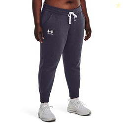 Under Armour Womens Rival Fleece Joggers, (558) Tempered Steel / / White, 3X Short