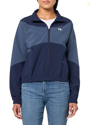 Under Armour Womens Rival Woven Jacket, (410) Midnight Navy/Downpour Gray/White, Medium