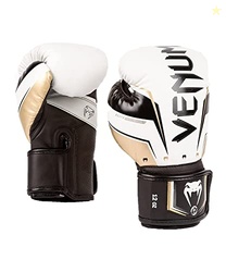 Venum Elite Evo Boxing Gloves - White/Gold