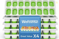 56-Cube Ice Cube Trays for Freezer with Lids, 4 Pack