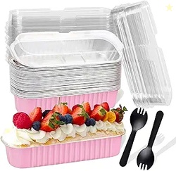 20PCS Rectangle Mini Loaf Pans With Lids