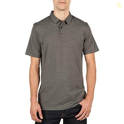 VOLCOM MEN'S WOWZER MODERN FIT COTTON POLO SHIRT, STEALTH, LARGE