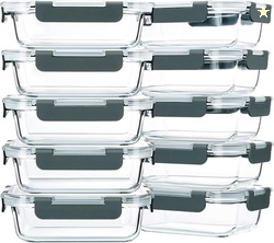 M MCIRCO 10-Pack,22 Oz Glass Meal Prep Containers,