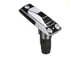 ATTWOOD 911339-7 RECTANGLE 2-PIN BASE FOR 12-DEGREE ANGLED LIGHT POLE, SWIVEL COVER, ZAMAK FINISH, 4 INCHES X 1 5/8 INCHES