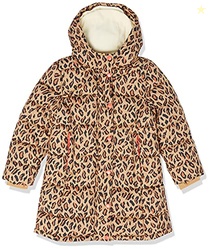 Amazon Essentials Toddler Girls' Long Heavyweight Hooded Puffer Jacket, Camel Cheetah Print, 2T