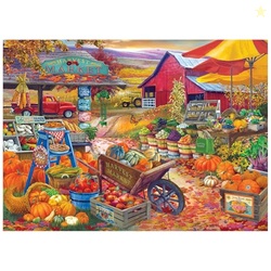 RoseArt - Bigelow Country - Harvest Market 1000 Piece Jigsaw Puzzle, Autumn Farm Market Puzzle for Adults