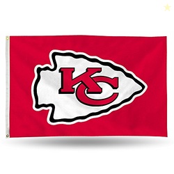 RICO INDUSTRIES NFL KANSAS CITY CHIEFS 3-FOOT BY 5-FOOT SINGLE SIDED BANNER FLAG WITH GROMMETS