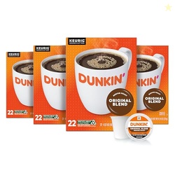 Dunkin' Original Blend Coffee, Medium Roast, K-Cup Pods, 22 Count Boxes (Pack of 4)