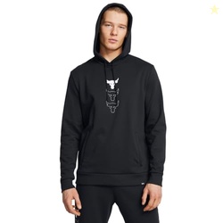Under Armour Men's Project Rock Rival Fleece Hoodie, (001) Black / / White, Small