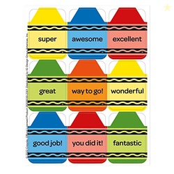 Eureka Crayola Crayons Extra Large Stickers for Kids and Teachers, Multicolor, 36 Pieces