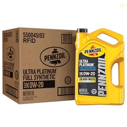 Pennzoil Ultra Platinum Full Synthetic 0W-20 Motor Oil, 5 Quart (3 Pack)