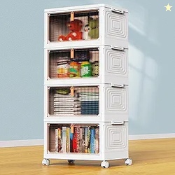 4 Tier Plastic Storage Bins with Lid 