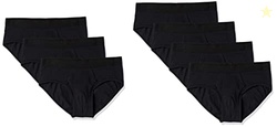 AMAZON ESSENTIALS MEN'S COTTON JERSEY BRIEFS, PACK OF 7, AVAILABLE IN BIG & TALL, BLACK, MEDIUM