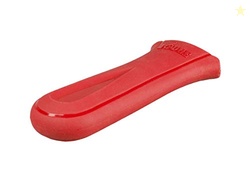 Lodge Deluxe Silicone Hot Handle Holder - Dishwasher Safe Hot Handle Holder Designed for Lodge Cast Iron Skillets 9 Inches+ w/Keyhole Handle - Reusable Heat Protection Up to 550 - Red