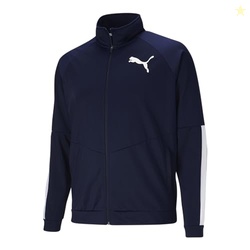 PUMA Men's Big & Tall Contrast Jacket 2.0 BT, Peacoat/White, 2XLT