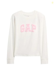 GAP Girls Long Sleeve Elevated Graphic Light Pink L