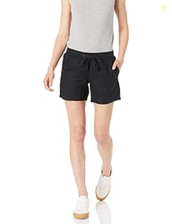 Amazon Essentials Women's 5" Inseam Drawstring Linen Blend Shorts (Available in Plus Size), Black, 5X