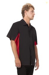 Chef Works Men's Universal Contrast Shirt, Blk Red Mesh, X-Small