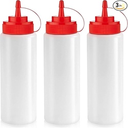 Norcalway 12 oz Condiment Squeeze Bottles - 3 Pack