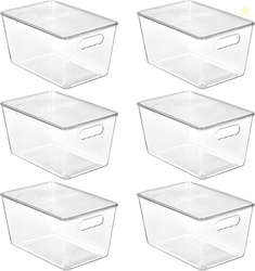 Vtopmart 6 Pack Clear Stackable Storage Bins with Lids