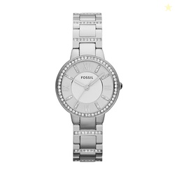 Fossil Women's Virginia Quartz Stainless Steel 30MM Silver Glitz Watch - Elegant Watches for Women