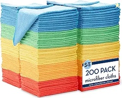S&T INC. 200 PACK MICROFIBER CLEANING CLOTH