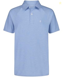 Izod Boys' Short Sleeve Performance Stripe Polo Shirt, Placid Blue, 18-20