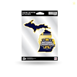 Rico Industries NCAA Michigan Wolverines 2024 CFP National Champions 5" x 7" Home State Decal