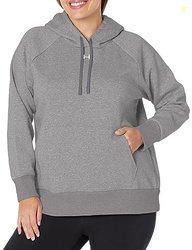 Under Armour Womens Rival Fleece Hoodie, (025) Castlerock Light Heather / / White, X-Small